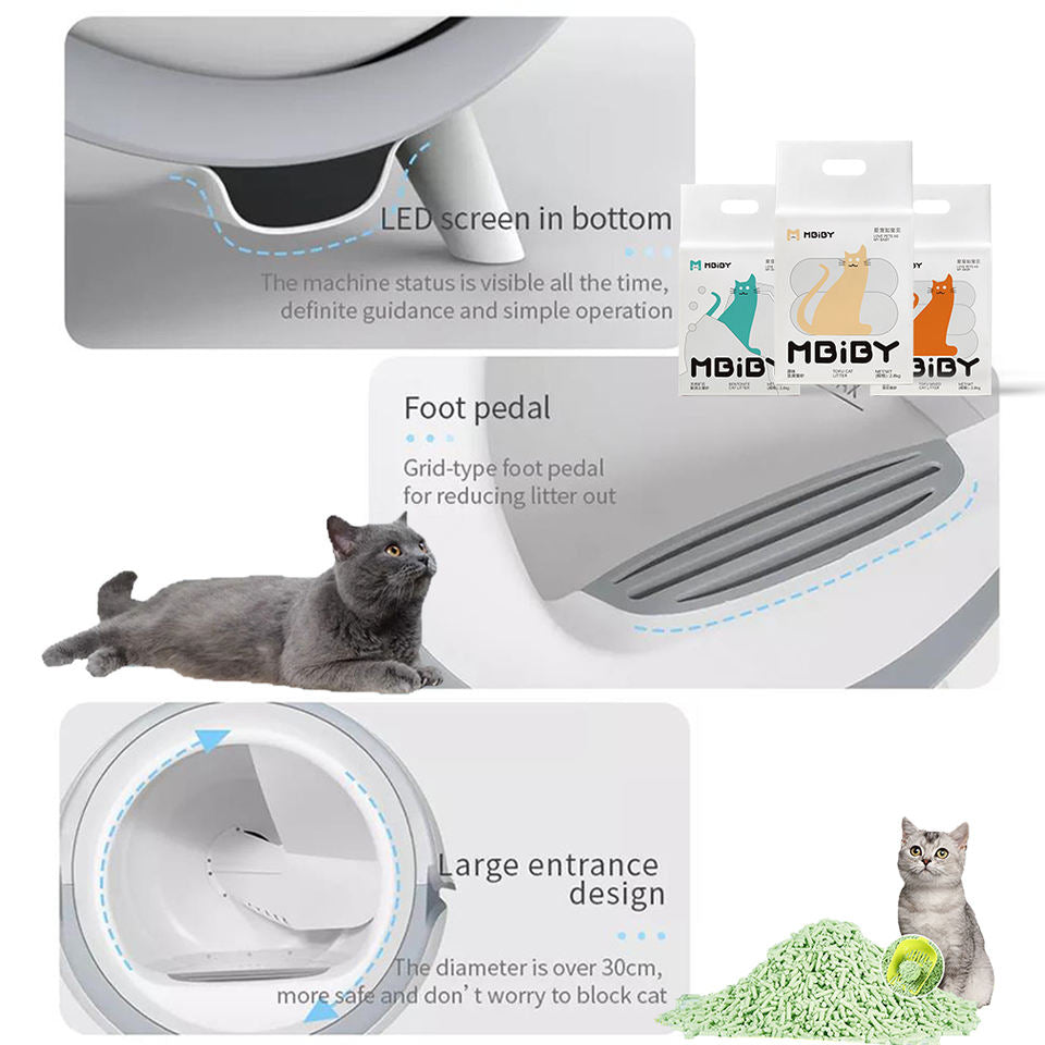 Automatic Smart Large Cat Litter Box - Furry Fresh